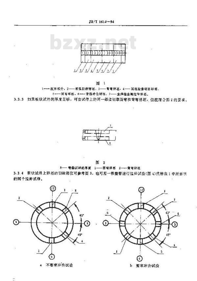 JB/T 1614-1994 锅炉受压件焊接接头 力学性能试验方法