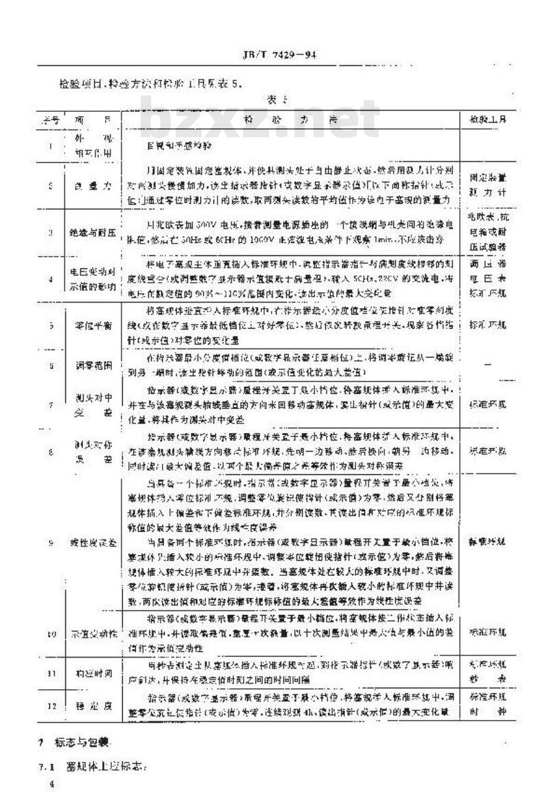 JB/T 7429-1994 电子塞规