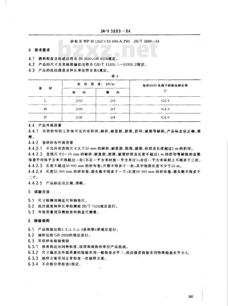 JB/T 3889-1994 砂布