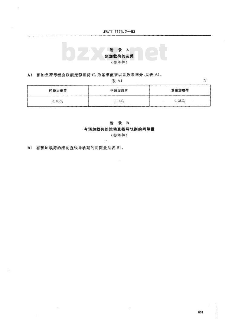 JB/T 7175.2-1993 机床用滚动直线导轨副 验收技术条件
