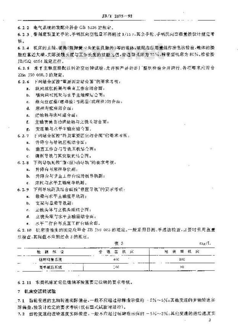 JB/T 2875-1992 万能工具铣床 技术条件