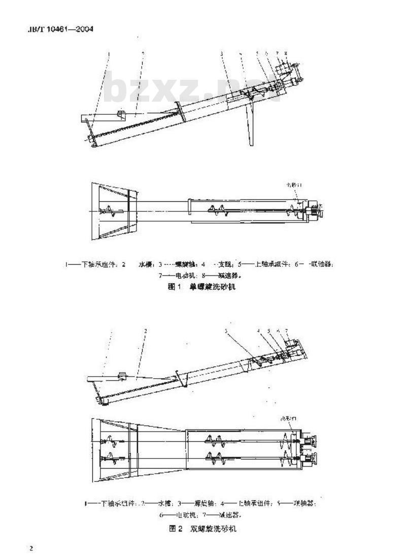 JB/T 10461-2004 螺旋洗砂机