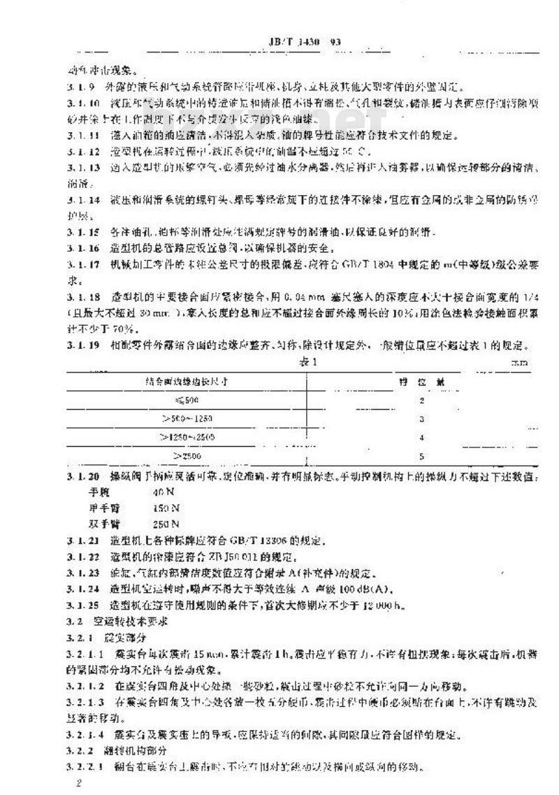 JB/T 1430-1993 震压式、震实式造型机 技术条件