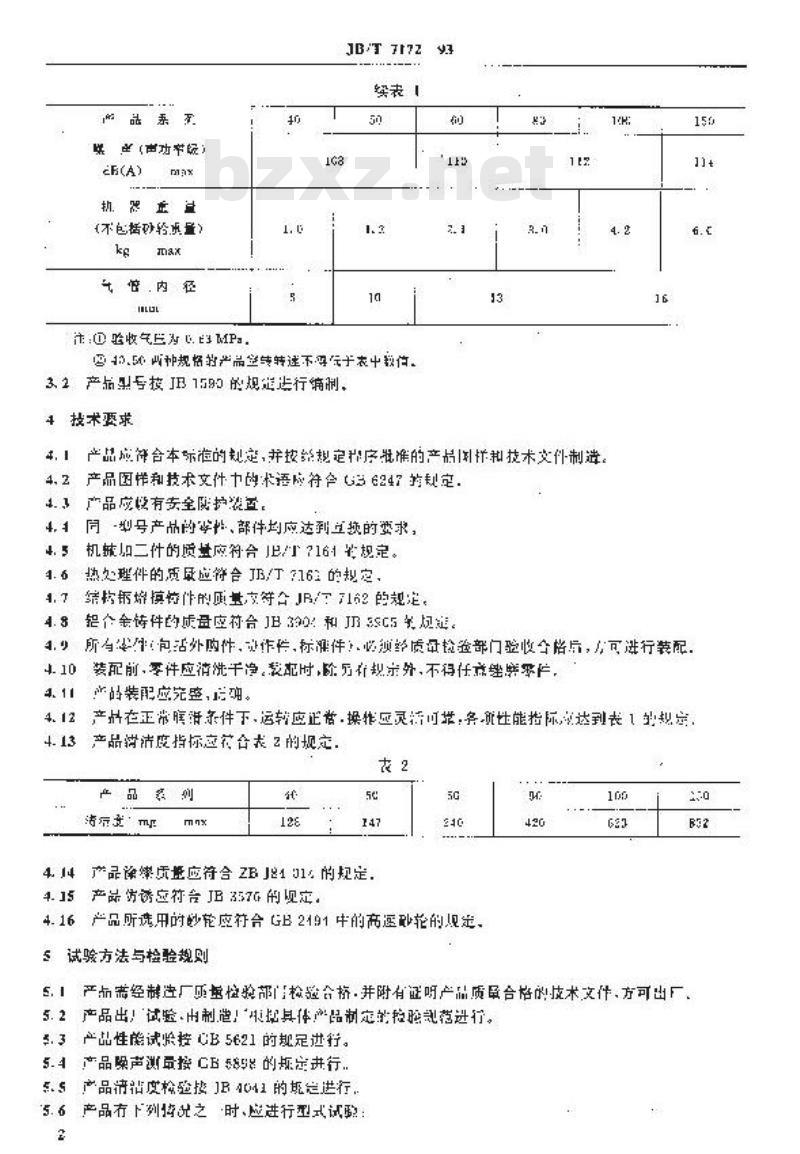 JB/T 7172-1993 直柄式气动砂轮机