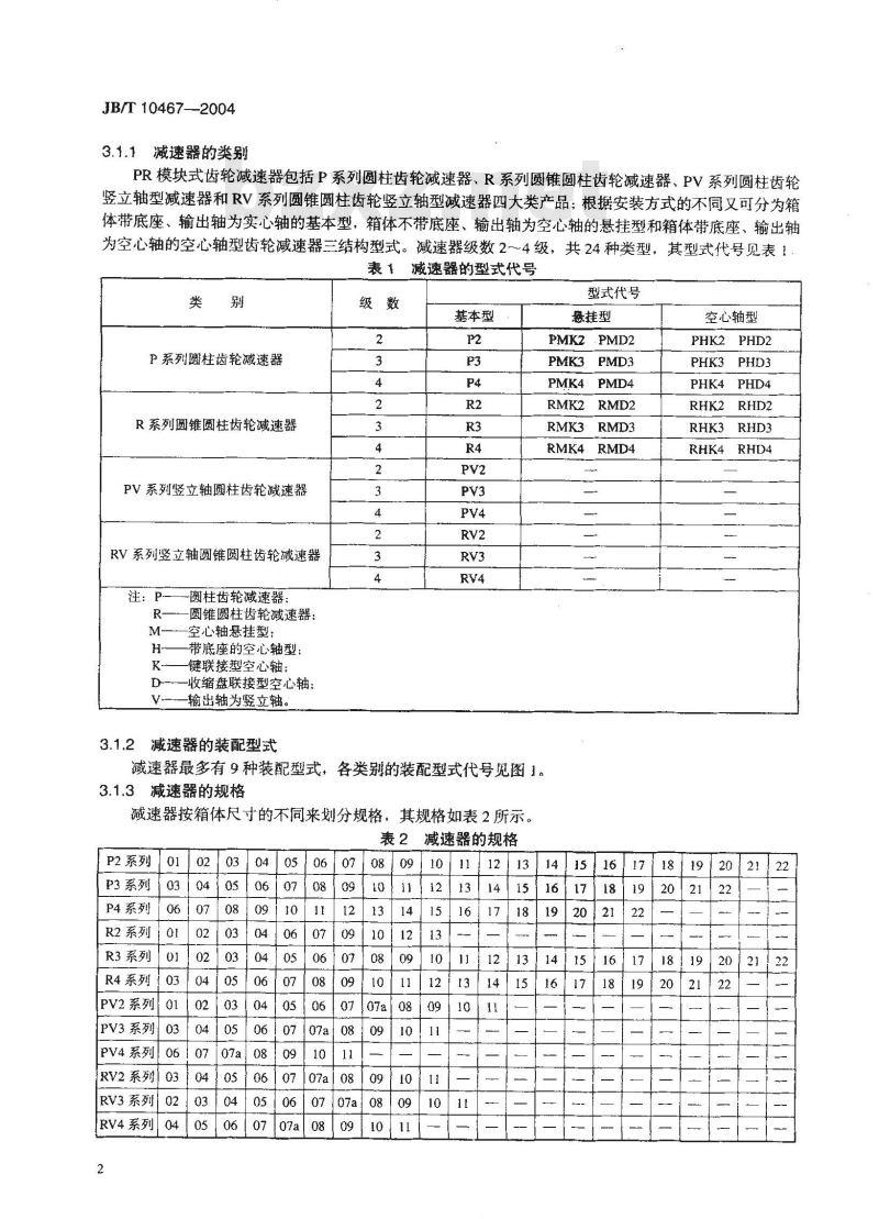 JB/T 10467-2004 PR模块式齿轮减速器