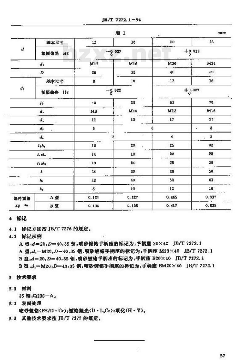JB/T 7272.1-1994 手柄座