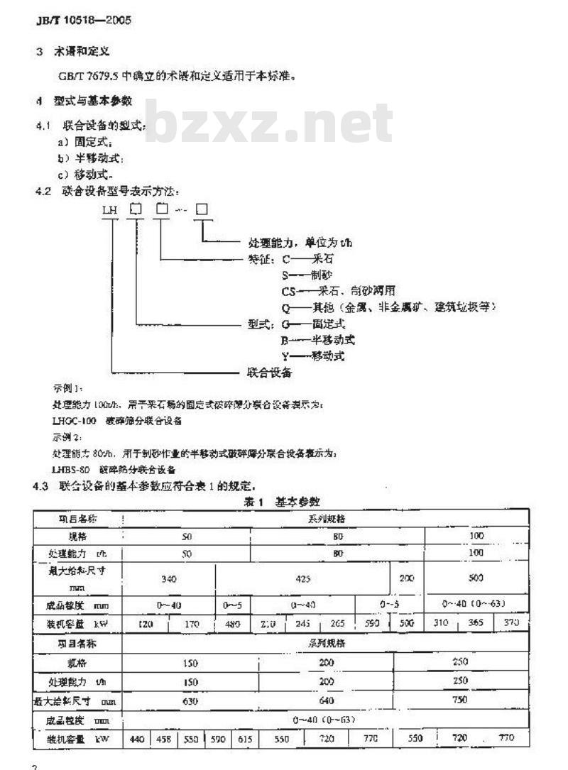 JB/T 10518-2005 破碎筛分联合设备