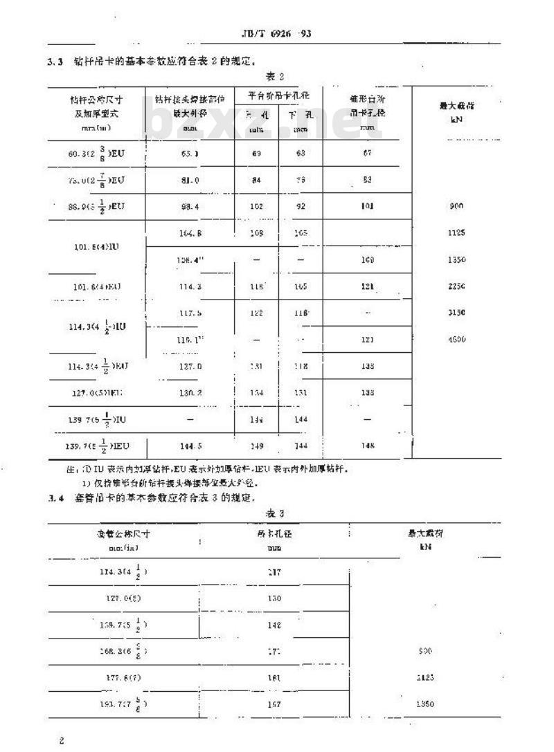 JB/T 6926-1993 吊卡