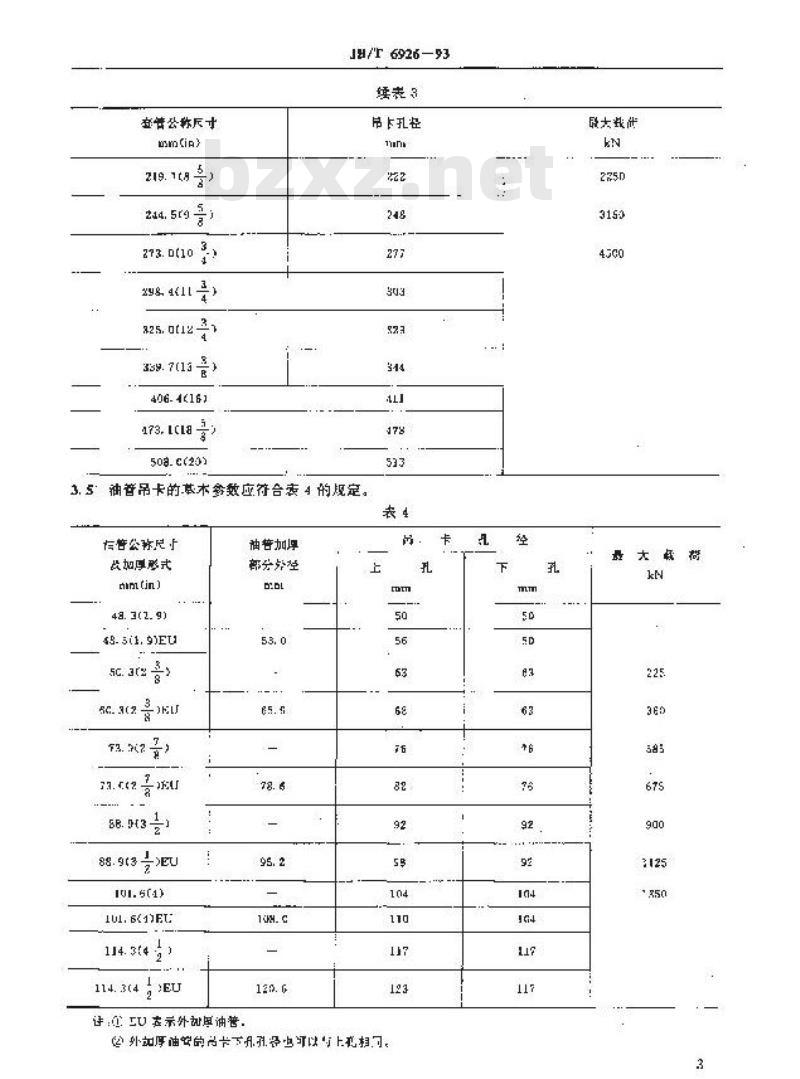 JB/T 6926-1993 吊卡