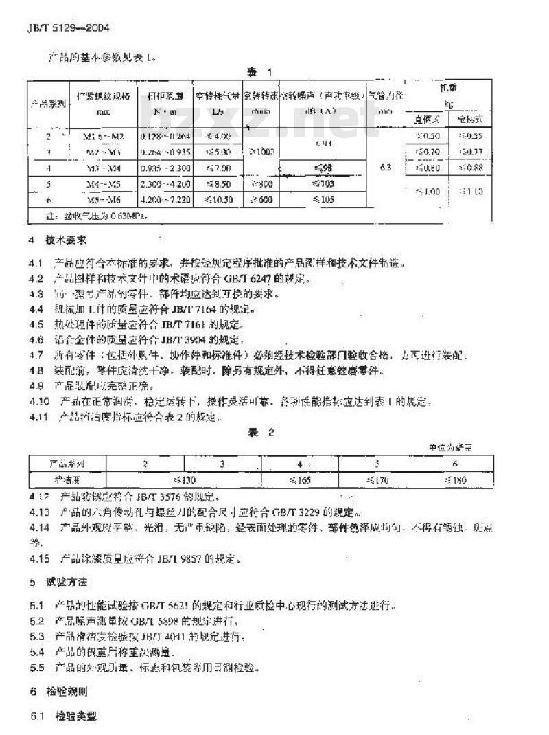 JB/T 5129-2004 纯扭式气动螺丝刀