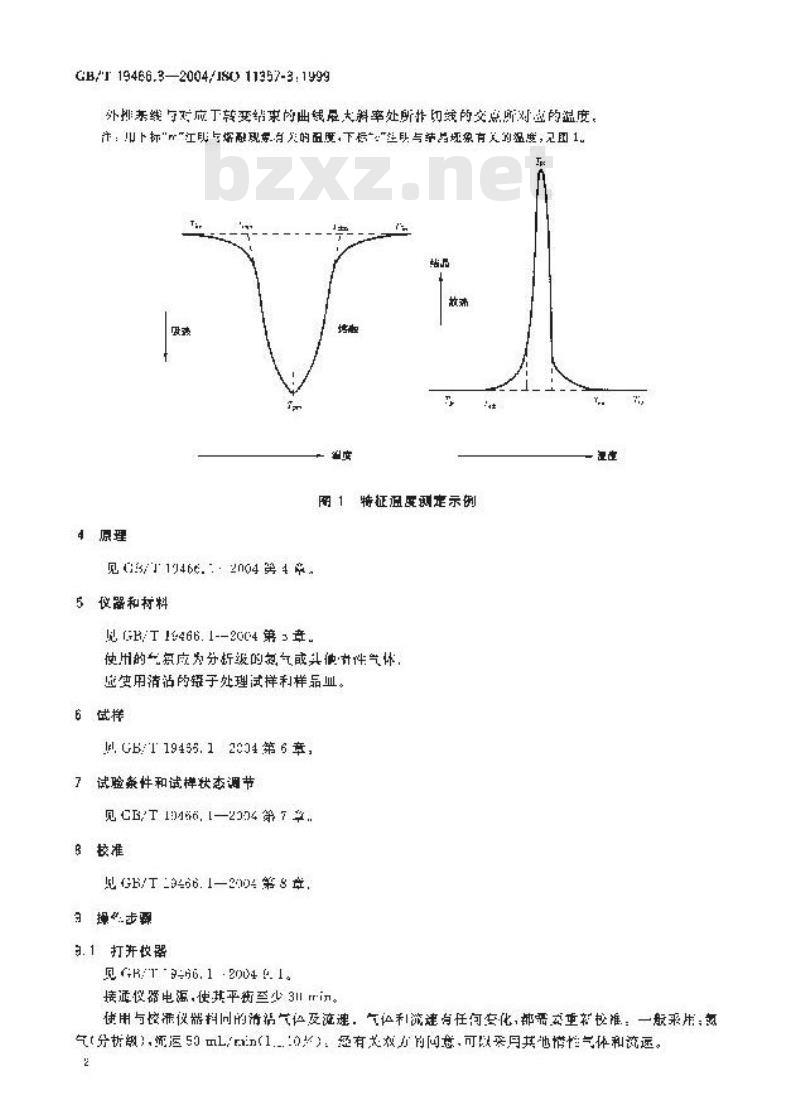 GB/T 19466.3-2004 塑料 差示扫描量热法(DSC)第3部分：熔融和结晶温度及热焓的测定