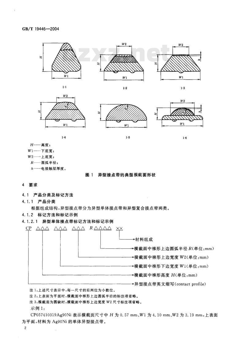 GB/T 19446-2004 异型接点带通用规范