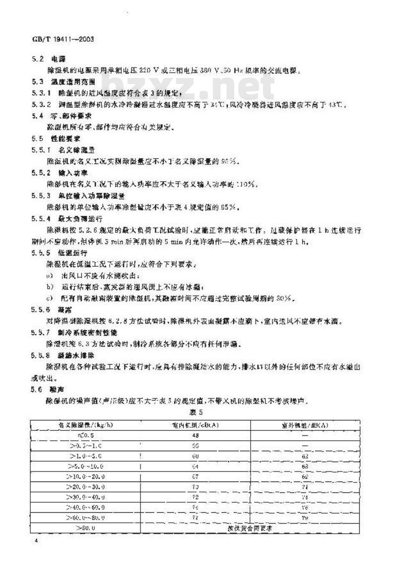 GB/T 19411-2003 除湿机