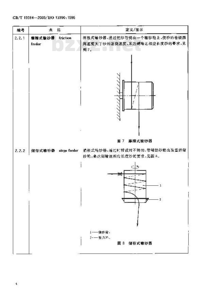 GB/T 19384-2003 纺织机械与附件 针织机用输纱器 词汇
