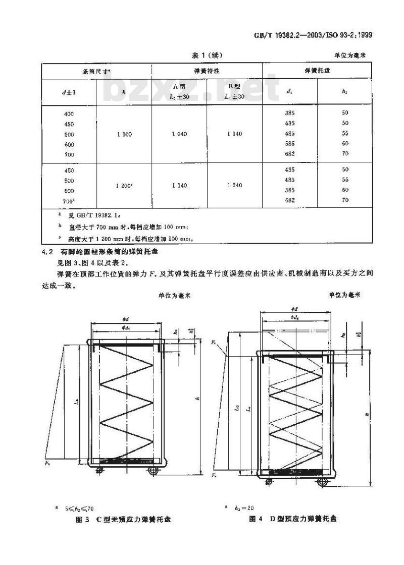 GB/T 19382.2-2003 纺织机械与附件 圆柱形条筒 第2部分：弹簧托盘