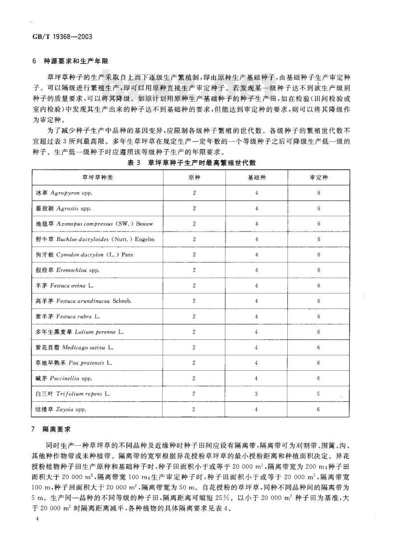 GB/T 19368-2003 草坪草种子生产技术规程