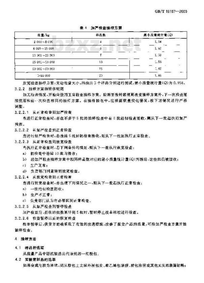 GB/T 19187-2003 合成生胶抽样检查程序