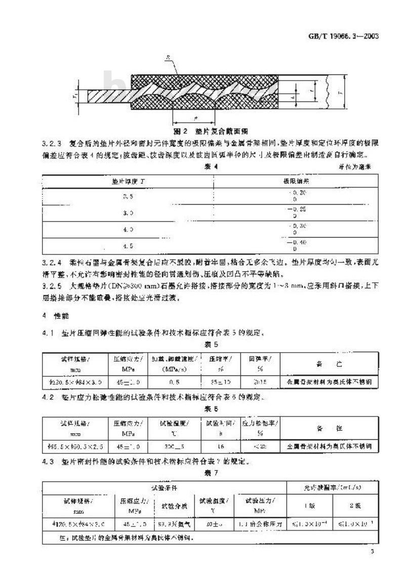 GB/T 19066.3-2003 柔性石墨金属波齿复合垫片 技术条件