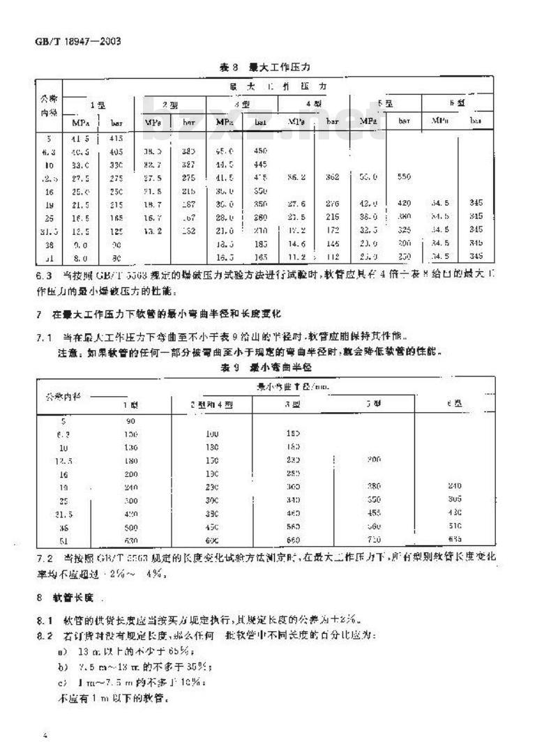 GB/T 18947-2003 矿用钢丝增强液压软管及软管组合件