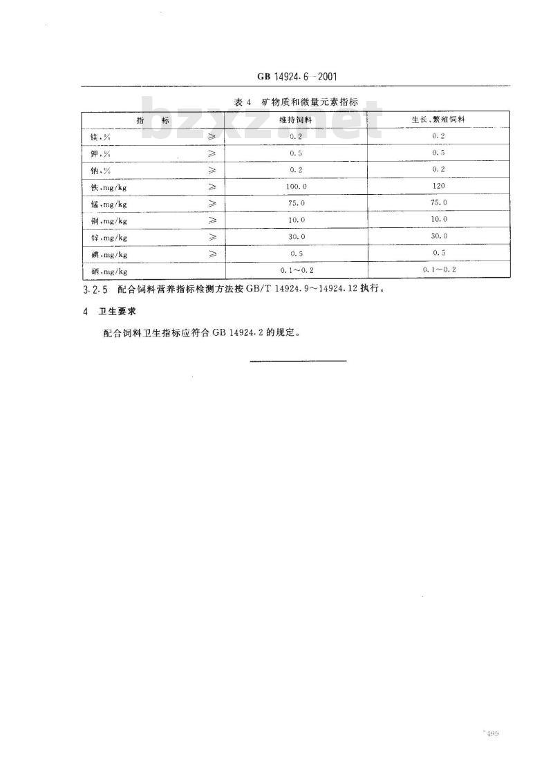 GB 14924.6-2001 实验动物 地鼠配合饲料
