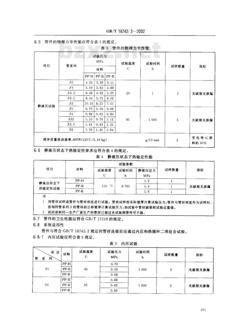 GB/T 18742.3-2002 冷热水用聚丙烯管道系统 第3部分：管件