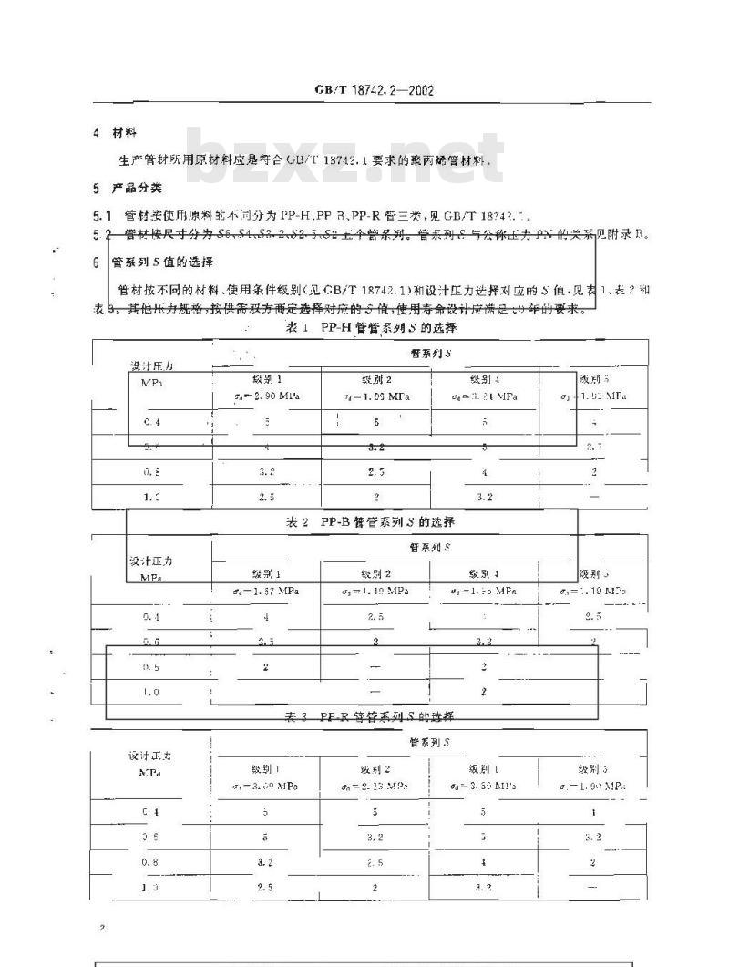 GB/T 18742.2-2002 冷热水用聚丙烯管道系统 第2部分：管材