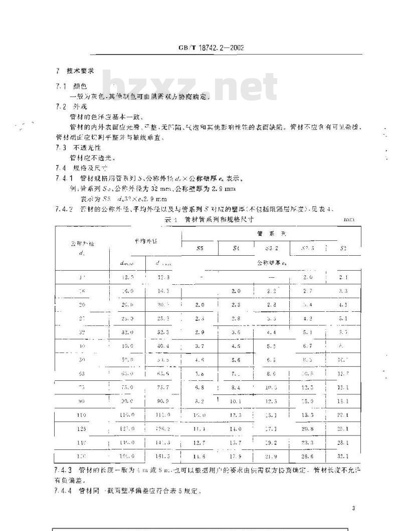 GB/T 18742.2-2002 冷热水用聚丙烯管道系统 第2部分：管材