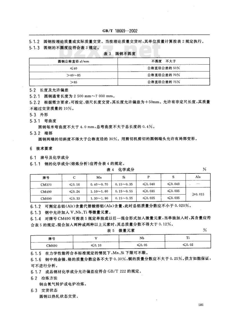 GB/T 18669-2002 船用锚链圆钢