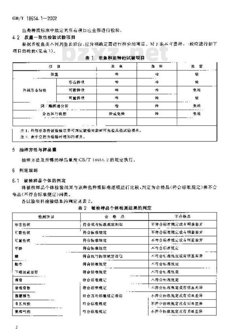GB/T 18654.1-2002 养殖鱼类种质检验 第1部分：检验规则