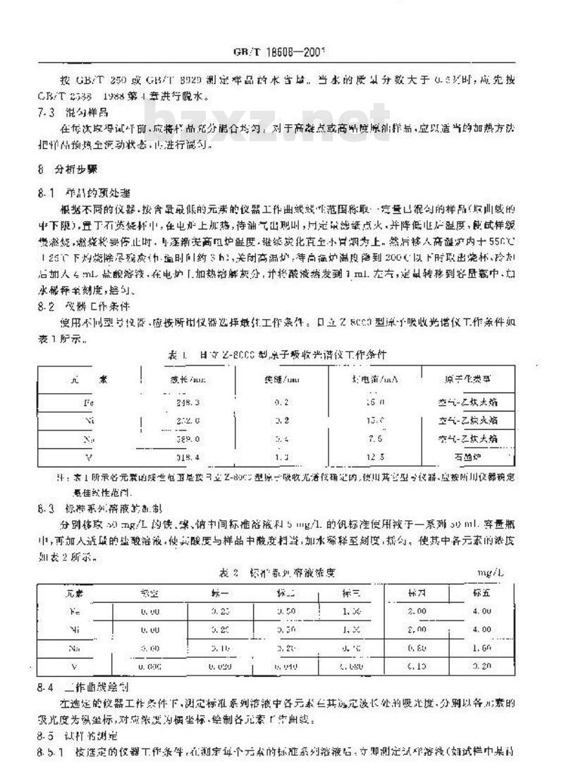 GB/T 18608-2001 原油中铁、镍、钠、钒含量的测定 原子吸收光谱法