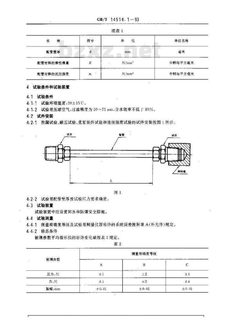 GB/T 14514.1-1993 气动管接头试验方法