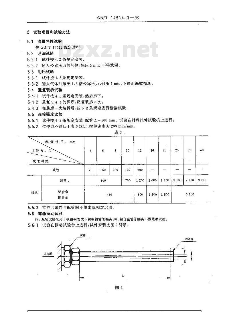GB/T 14514.1-1993 气动管接头试验方法