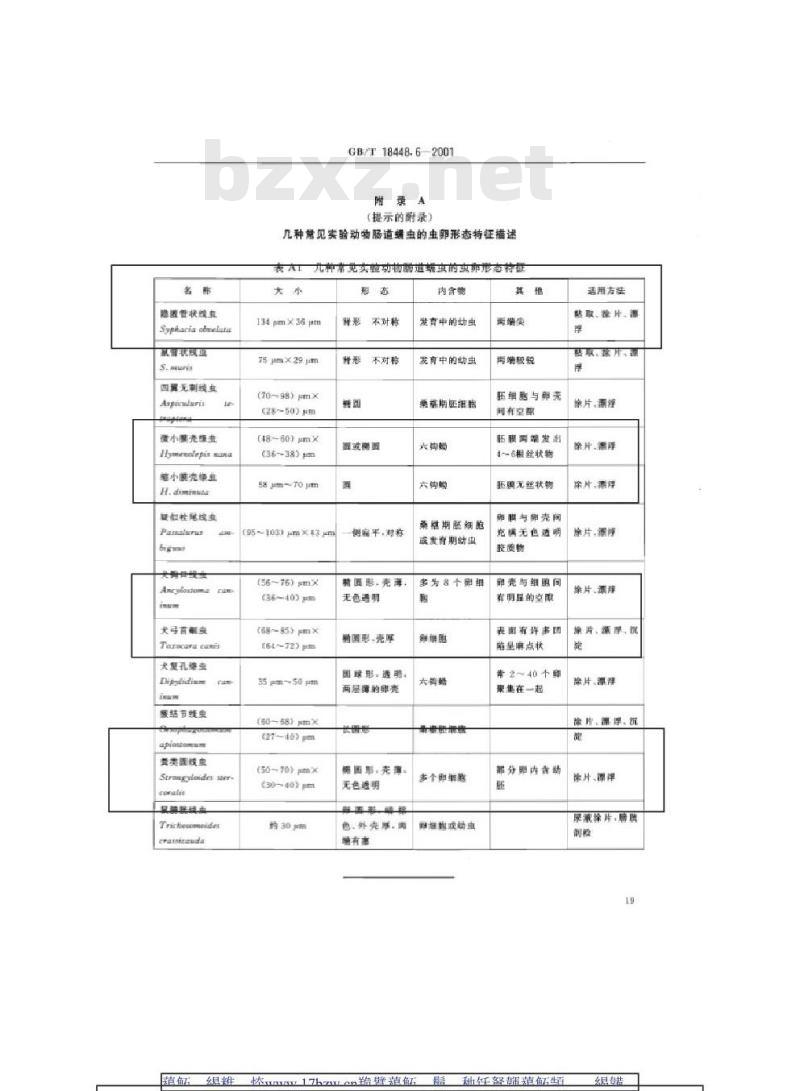 GB/T 18448.6-2001 实验动物 蠕虫检测方法