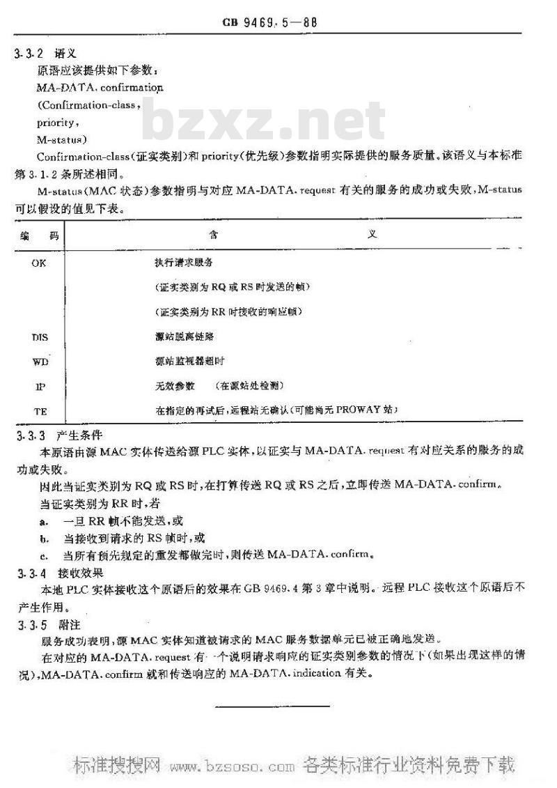 GB/T 9469.5-1988 分散型过程控制系统用工业过程数据公路 PLC-MAC接口和服务规范