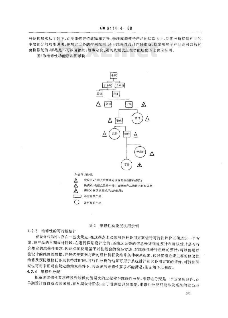 GB 9414.4-1988 设备维修性导则 第五部分:设计阶段的维修性研究