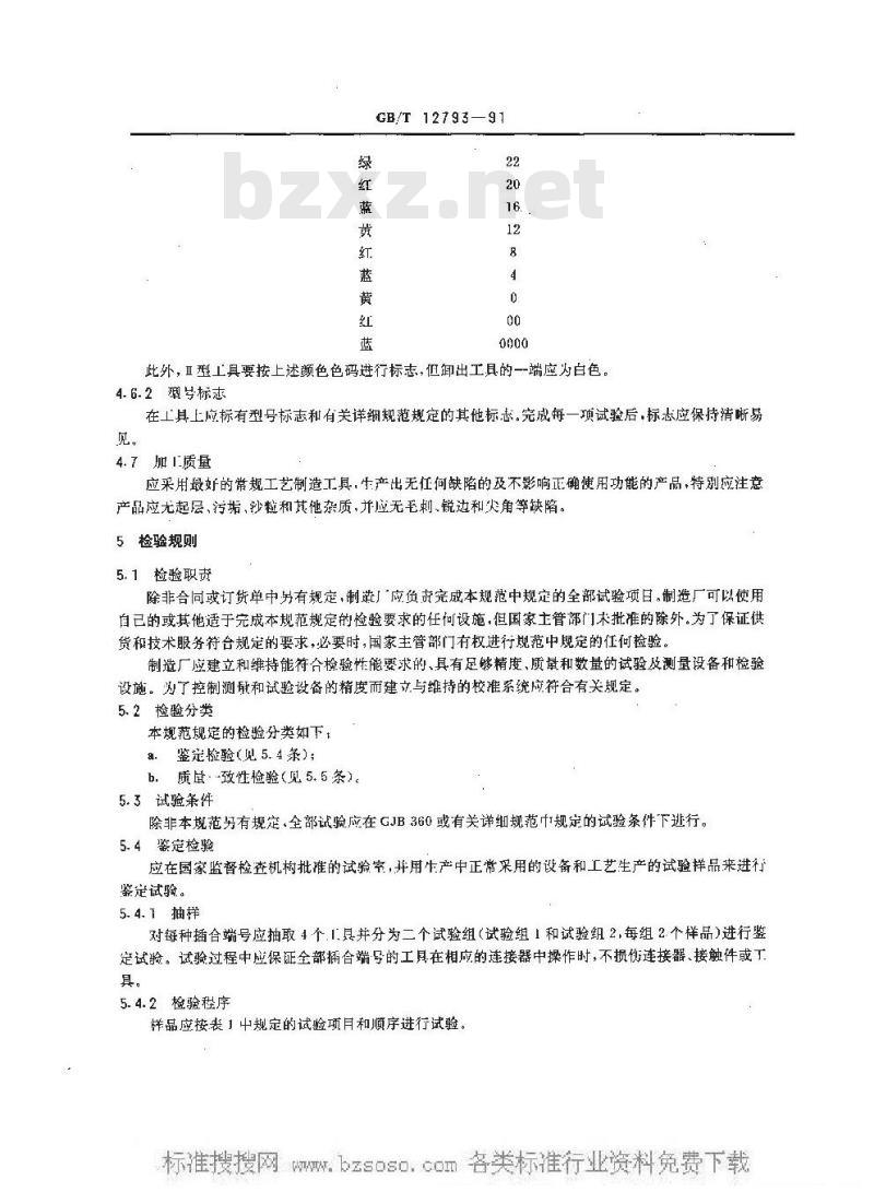 GB/T 12793-1991 电连接器接触件嵌卸工具总规范