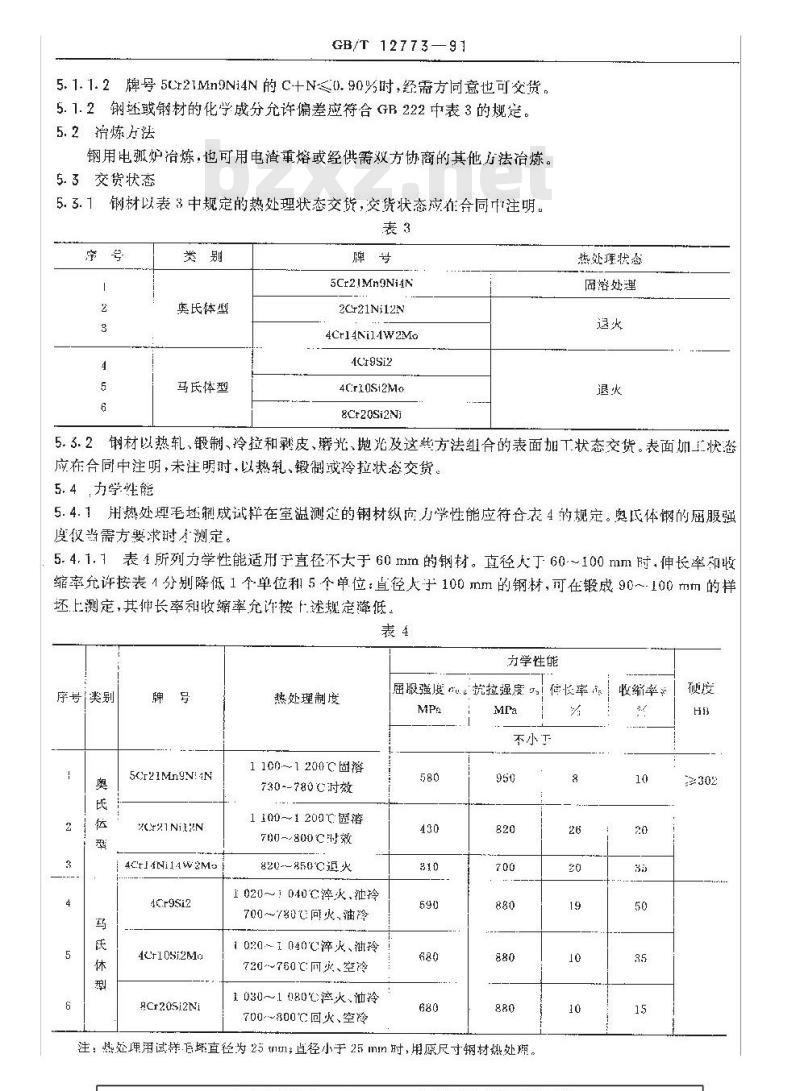 GB/T 12773-1991 内燃机气阀钢钢棒技术条件