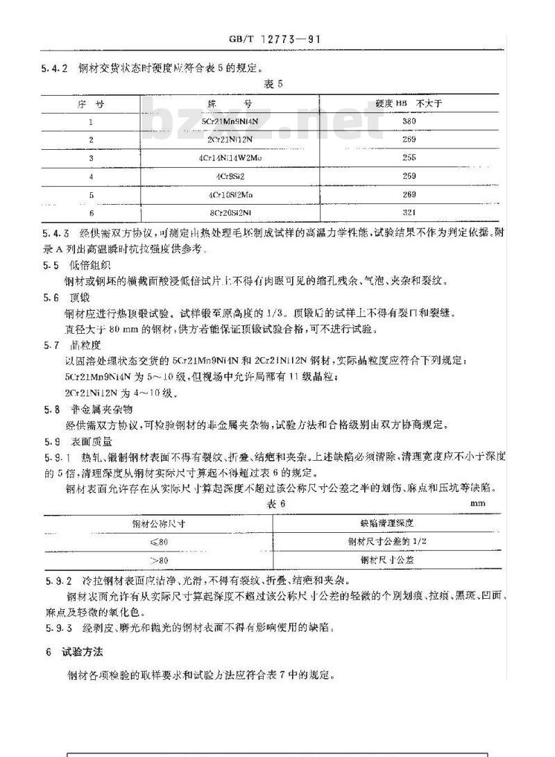 GB/T 12773-1991 内燃机气阀钢钢棒技术条件