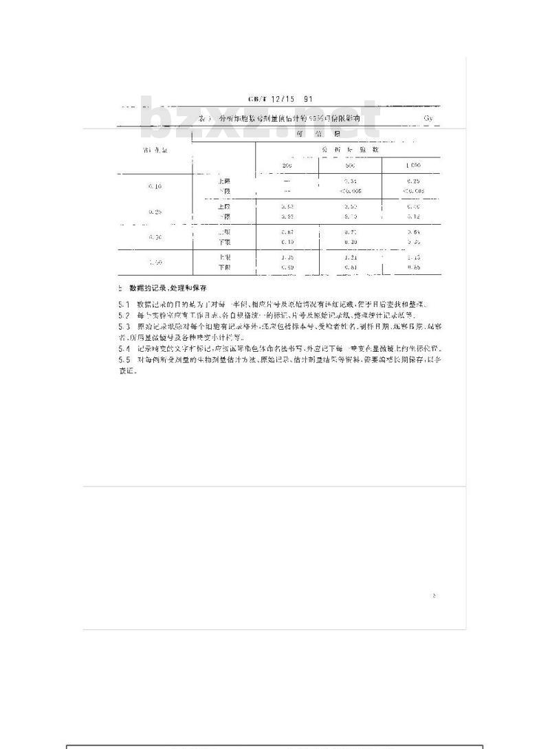 GB/T 12715-1991 染色体畸变分析估计生物剂量