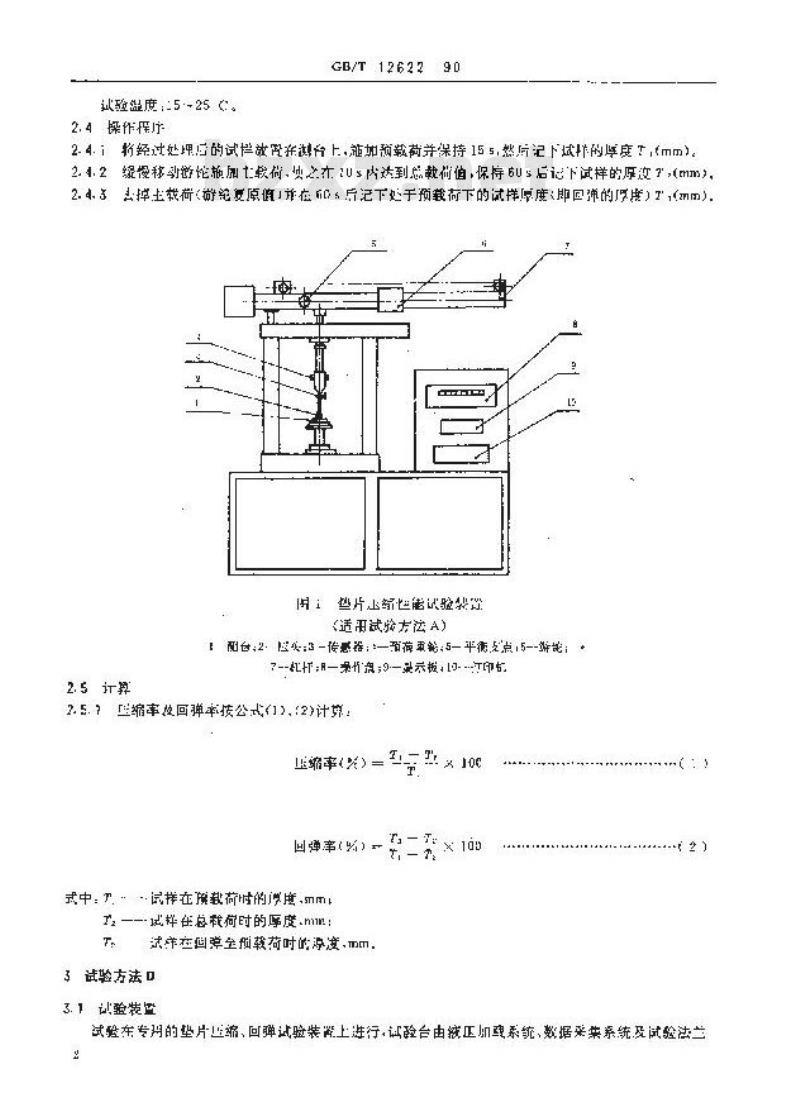 GB/T 12622-1990 管法兰垫片 压缩率及回弹率试验方法