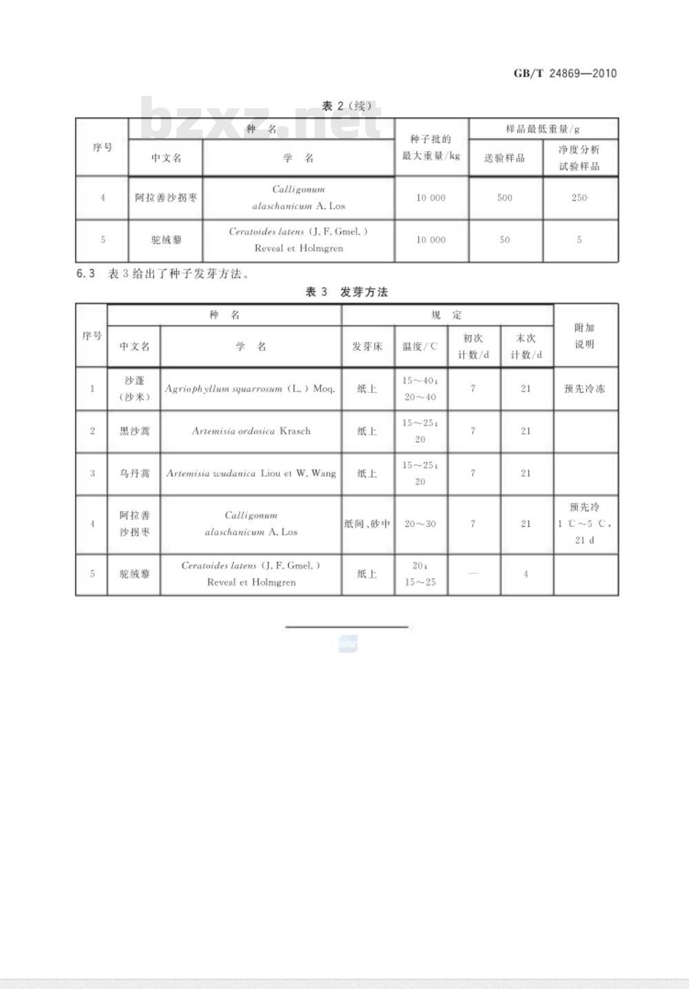 GB/T 24869-2010 主要沙生草种子质量分级及检验