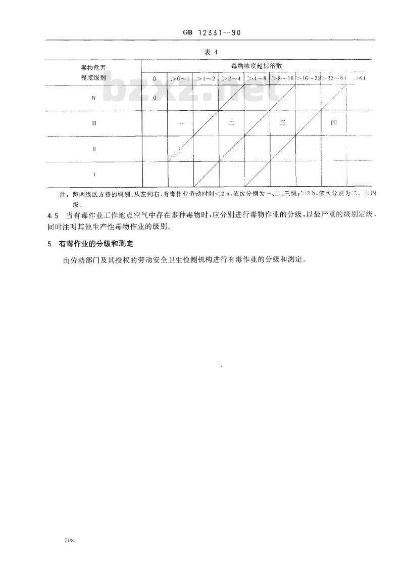 GB 12331-1990 有毒作业分级