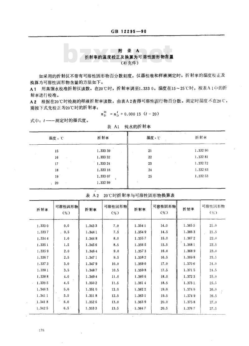 GB 12295-1990 水果、蔬菜制品 可溶性固形物含量的测定--折射仪法
