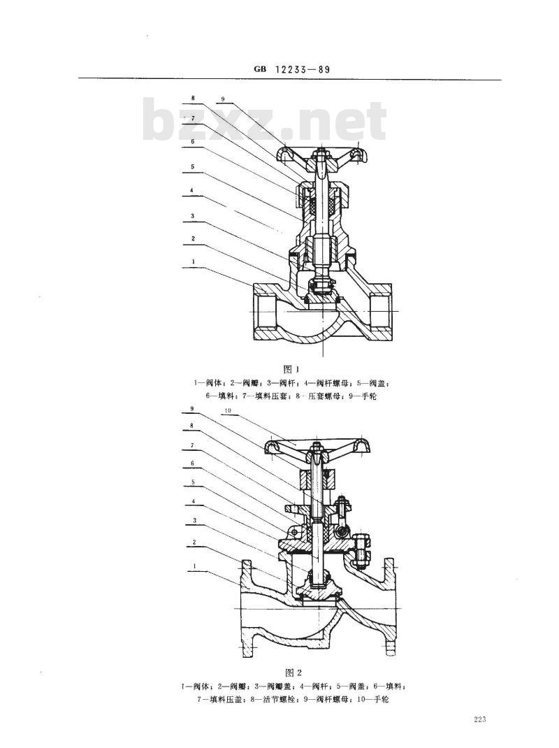 GB/T 12233-1989 通用阀门 铁制截止阀与升降式止回阀