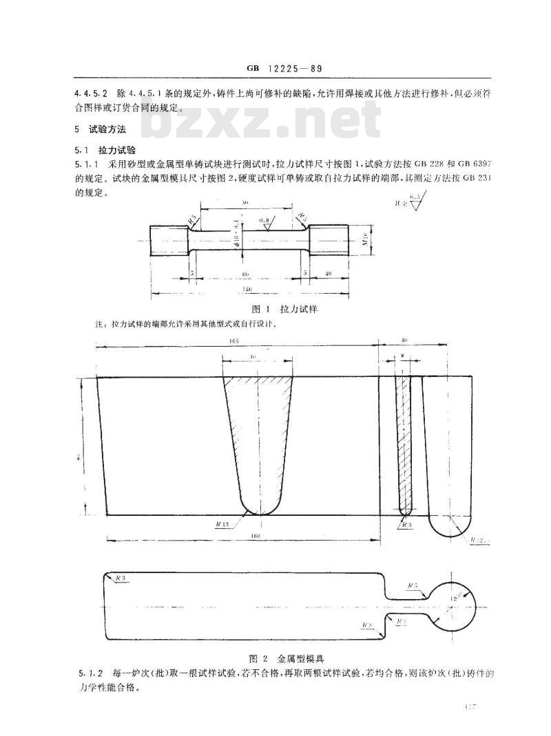 GB/T 12225-1989 通用阀门 铜合金铸件技术条件