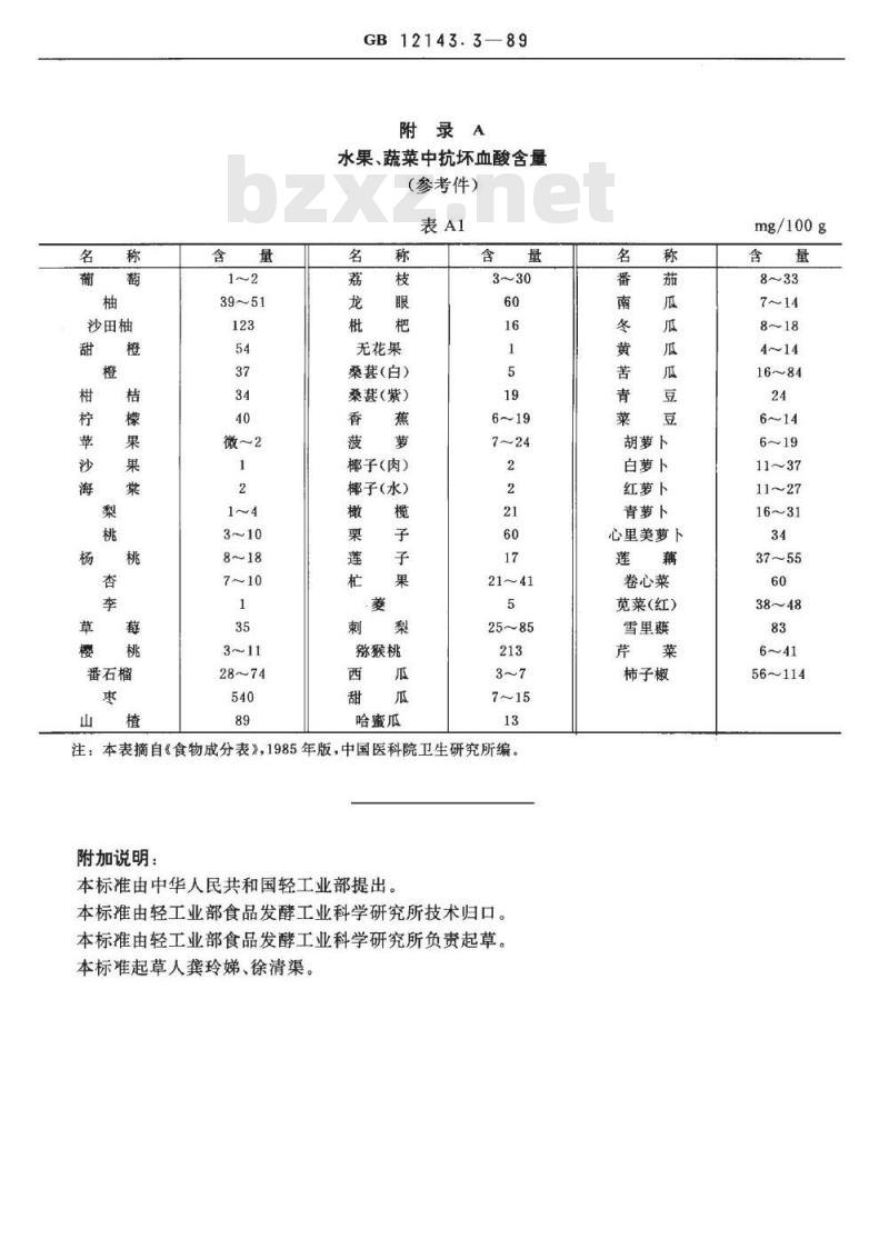 GB 12143.3-1989 果蔬汁饮料中L-抗坏血酸的测定方法 乙醚萃取法