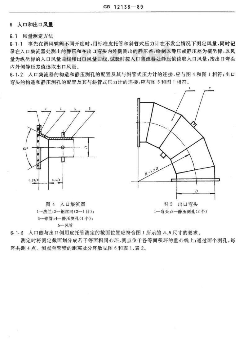 GB/T 12138-1989 袋式除尘器性能测试方法