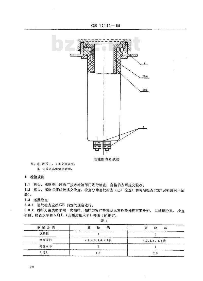 GB 10151-1988 医用X射线设备 高压电缆插头、插座技术条件