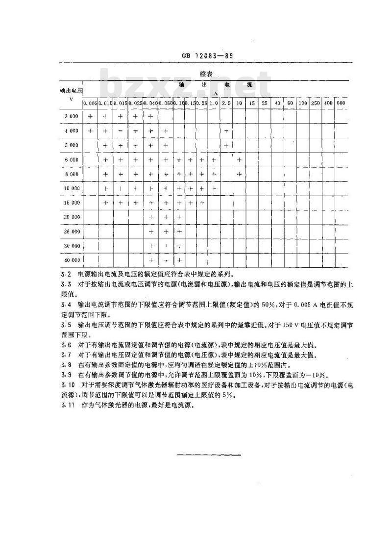 GB 12083-1989 气体激光器电源系列
