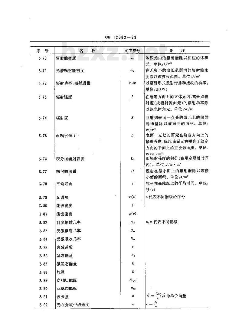 GB 12082-1989 气体激光器文字符号